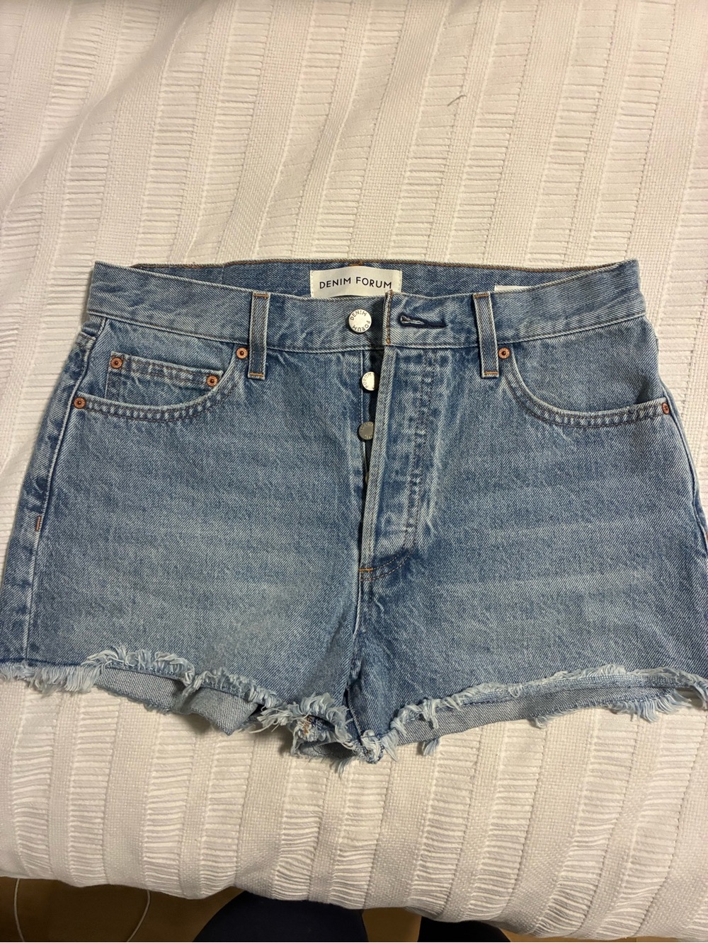 Denim Forum The Ex BF Hi-Rise Short - Light Blue Denim